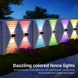 Solar Fence Lights Outdoor, New Up Down Lighting Fence Lights Solar Powered  , IP65 Waterproof Solar Wall Light for Backyard Wall Pathway Deck Patio Decor