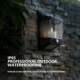 Candle-shaped outdoor solar wall lamp: Solar porch lamp from dusk to dawn, sensor-protected waterproof lamp cover, suitable for patios, garages, gardens, barns, farmhouses, houses, etc.