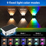 Solar Fence Lights Outdoor, New Up Down Lighting Fence Lights Solar Powered  , IP65 Waterproof Solar Wall Light for Backyard Wall Pathway Deck Patio Decor